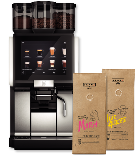 מכונת קפה ופולים